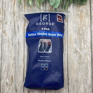 Men's Cotton Stretch Regular Leg Boxer Briefs Underwear 6-Pack Size S